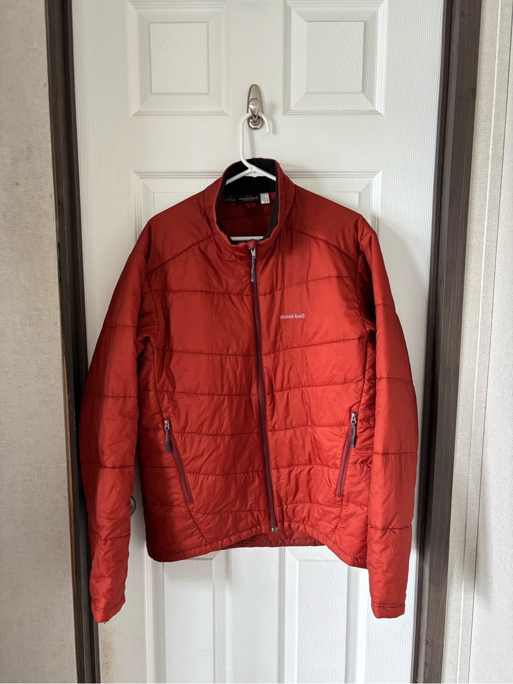 MontBell Men's Quilted Insulated Jacket in Rust Red